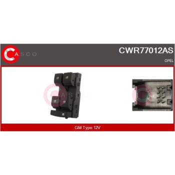 Interruptor, elevalunas - CASCO CWR77012AS