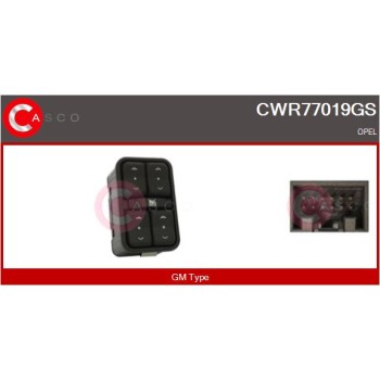 Interruptor, elevalunas - CASCO CWR77019GS