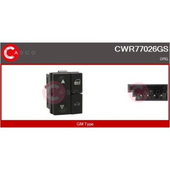 Interruptor, elevalunas - CASCO CWR77026GS