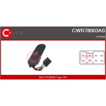 Interruptor, elevalunas - CASCO CWR78003AS