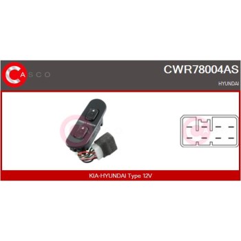 Interruptor, elevalunas - CASCO CWR78004AS