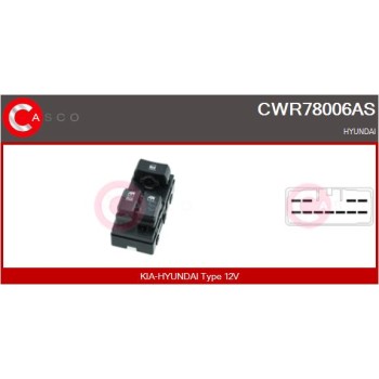 Interruptor, elevalunas - CASCO CWR78006AS