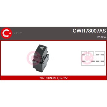 Interruptor, elevalunas - CASCO CWR78007AS