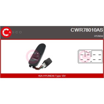 Interruptor, elevalunas - CASCO CWR78010AS