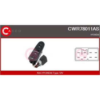 Interruptor, elevalunas - CASCO CWR78011AS