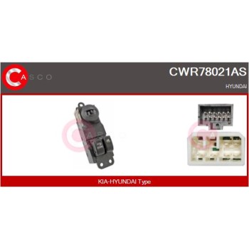 Interruptor, elevalunas - CASCO CWR78021AS