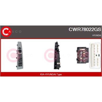 Interruptor, elevalunas - CASCO CWR78022GS