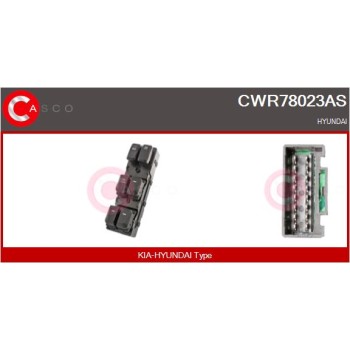 Interruptor, elevalunas - CASCO CWR78023AS