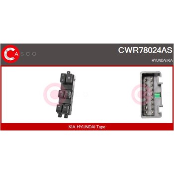 Interruptor, elevalunas - CASCO CWR78024AS