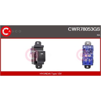 Interruptor, elevalunas - CASCO CWR78053GS