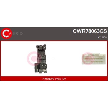 Interruptor, elevalunas - CASCO CWR78063GS