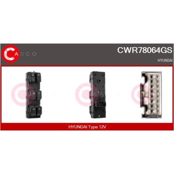 Interruptor, elevalunas - CASCO CWR78064GS