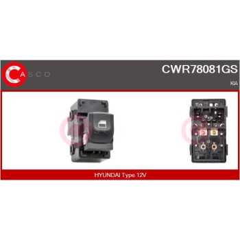 Interruptor, elevalunas - CASCO CWR78081GS