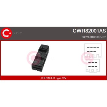 Interruptor, elevalunas - CASCO CWR82001AS