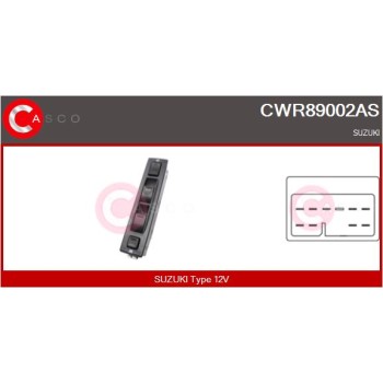Interruptor, elevalunas - CASCO CWR89002AS