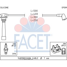 Juego de cables de encendido -FACET-47111