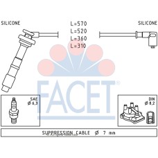 Juego de cables de encendido - FACET-48608