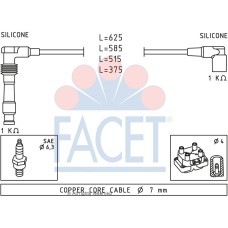 Juego de cables de encendido - FACET-48688 Juego de cables de encendido - FACET-48688