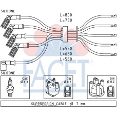 Juego de cables de encendido -FACET-48716