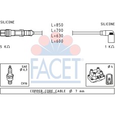 Juego de cables de encendido - FACET-49601 Juego de cables de encendido - FACET-49601