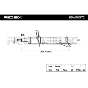 Amortiguador - RIDEX 854S0572