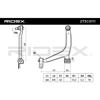 Barra oscilante, suspensión de ruedas - RIDEX 273C0111