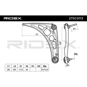 Barra oscilante, suspensión de ruedas - RIDEX 273C0113