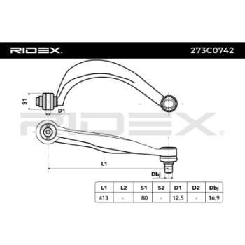 Barra oscilante, suspensión de ruedas - RIDEX 273C0742