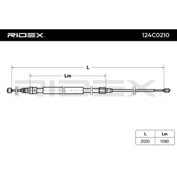 Cable de accionamiento, freno de estacionamiento - RIDEX 124C0210