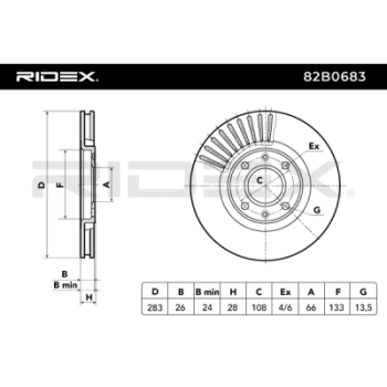 Disco de freno - RIDEX 82B0683