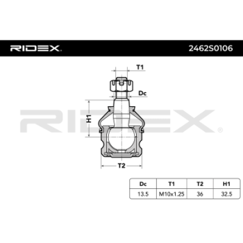 Rótula de suspensión/carga - RIDEX 2462S0106