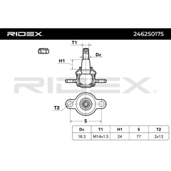 Rótula de suspensión/carga - RIDEX 2462S0175