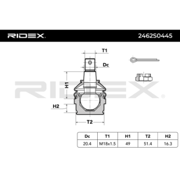 Rótula de suspensión/carga - RIDEX 2462S0445