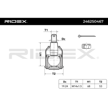 Rótula de suspensión/carga - RIDEX 2462S0467