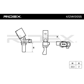 Sensor, revoluciones de la rueda - RIDEX 412W0055