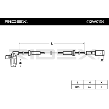 Sensor, revoluciones de la rueda - RIDEX 412W0134