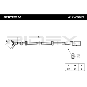 Sensor, revoluciones de la rueda - RIDEX 412W0169