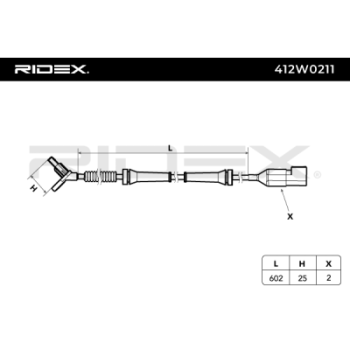 Sensor, revoluciones de la rueda - RIDEX 412W0211