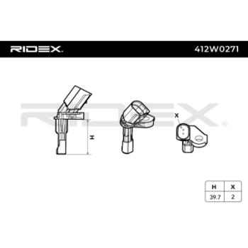 Sensor, revoluciones de la rueda - RIDEX 412W0271
