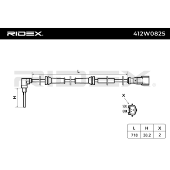 Sensor, revoluciones de la rueda - RIDEX 412W0825