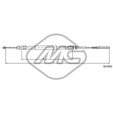 Cable de accionamiento, freno de estacionamiento - METALCAUCHO-80660