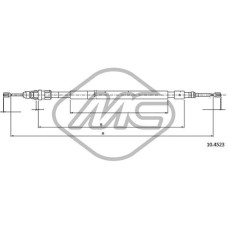 Cable de accionamiento, freno de estacionamiento - METALCAUCHO-80840