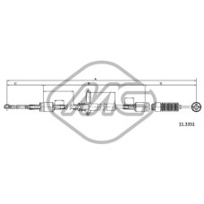 Cable de accionamiento, caja de cambios manual - METALCAUCHO-80907