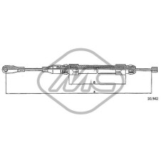 Cable de accionamiento, freno de estacionamiento - METALCAUCHO-80932