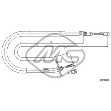 Cable de accionamiento, freno de estacionamiento - METALCAUCHO-80968