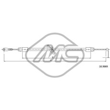 Cable de accionamiento, freno de estacionamiento - METALCAUCHO-81030