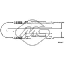 Cable de accionamiento, freno de estacionamiento - METALCAUCHO-81365