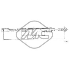 Cable de accionamiento, freno de estacionamiento - METALCAUCHO-81410