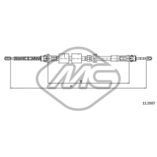 Cable de accionamiento, freno de estacionamiento - METALCAUCHO-81800