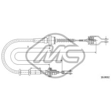 Cable de accionamiento, accionamiento del embrague - METALCAUCHO-82288